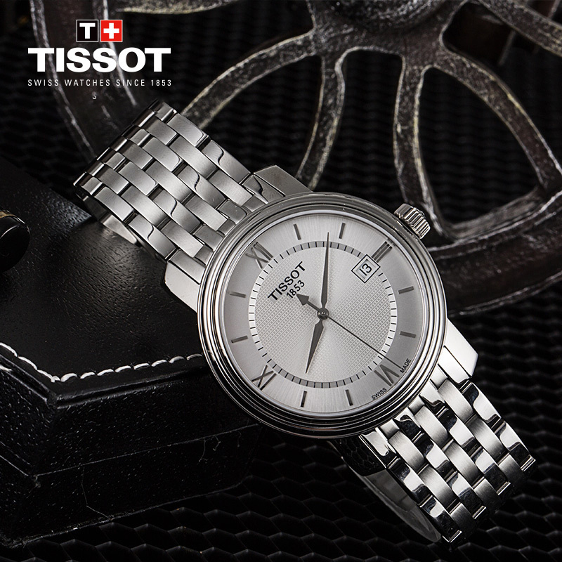 天梭(TISSOT)瑞士手表 经典简约商务质感 港湾系列钢带男士石英表T097.410.11.038.00 情侣礼物高清大图