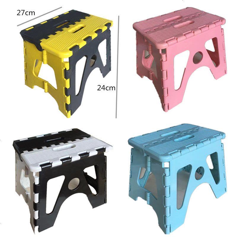 加厚塑料折叠凳户外便携式折叠椅子火车小凳子家用马扎成人小板凳 大号折叠凳2个颜色随机送挂钩2个图片