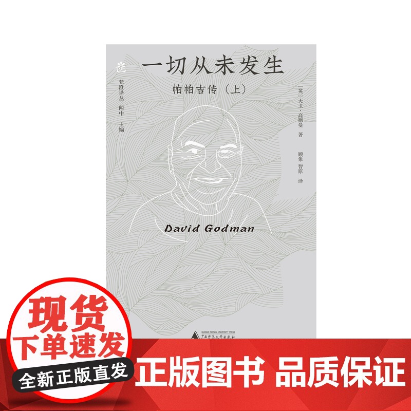梵澄译丛·一切从未发生 帕帕吉传(上)大卫·高德曼/著 顾象 智原/译 广西师范大学出版社高清大图