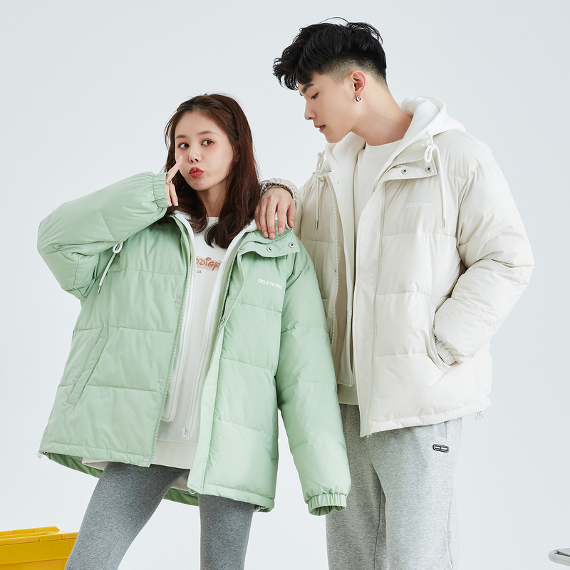 5折价2362元还可叠券唐狮冬季新款情侣棉衣连帽假两情侣装加厚男女