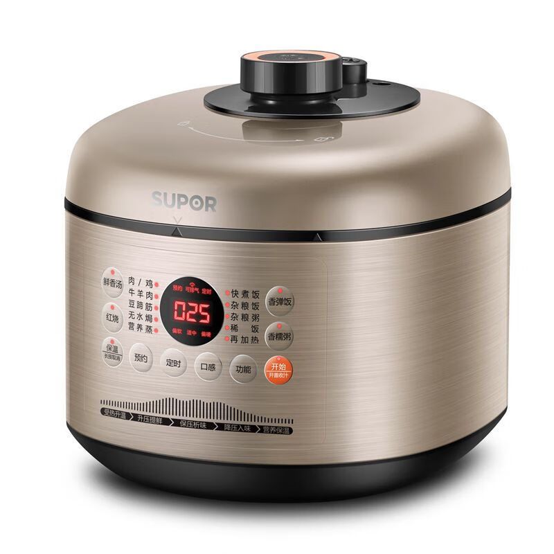 苏泊尔(SUPOR电压力锅5L双内胆开盖收汁一键排气 智能预约SY-50FC02高清大图