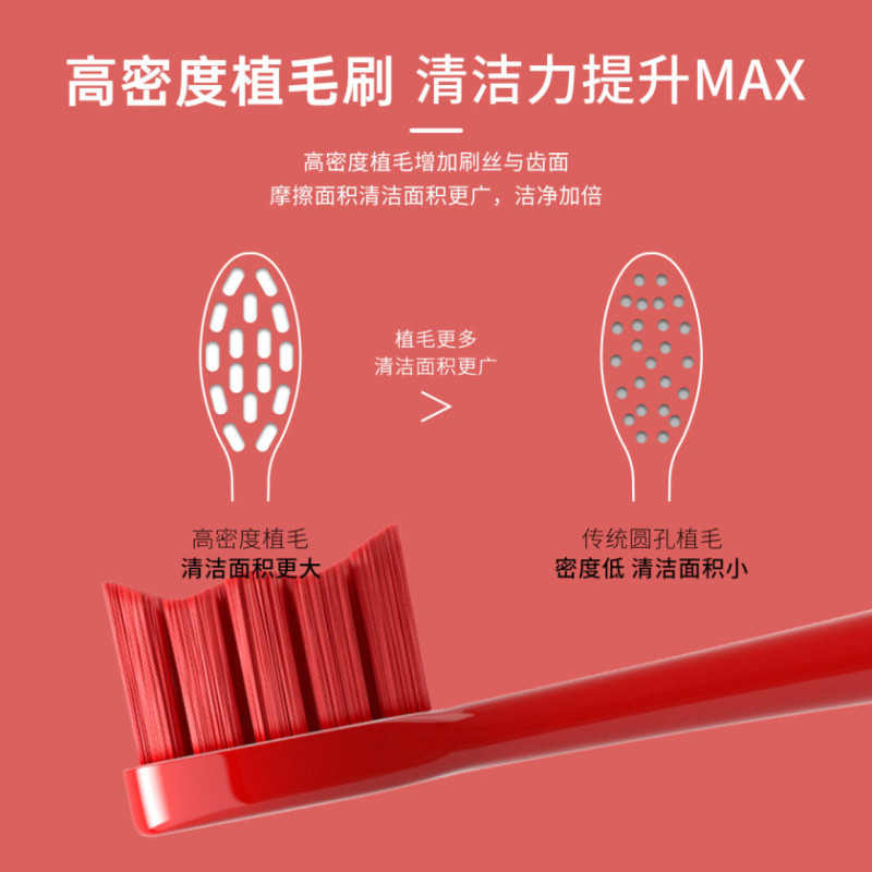 奥克斯(AUX)电动牙刷头适用A9 品牌正品替换头杜邦软毛原装[共4支]/耀夜黑
