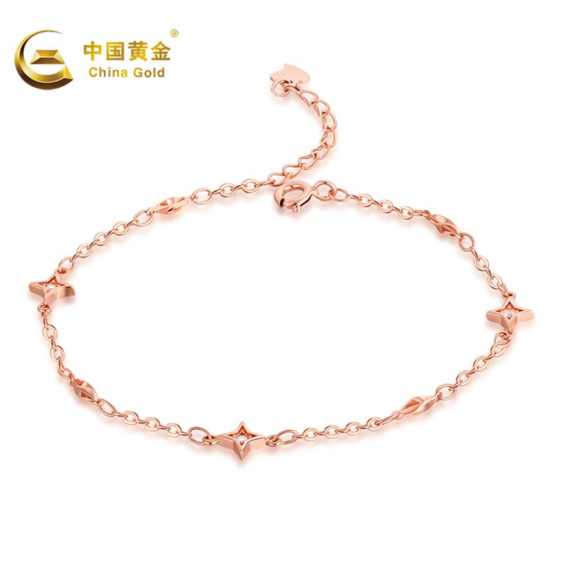 中国黄金银s925合成立方氧化锆手链