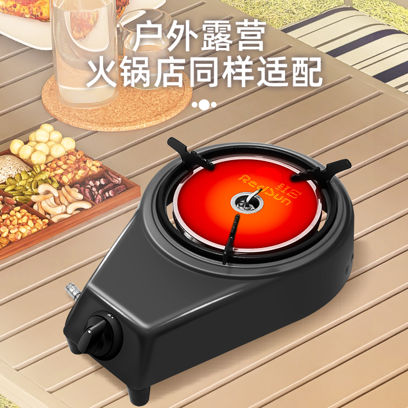 红日(RedSun)红外线防风单灶台式 高温爆炒 不黑锅底大火力燃气灶A8灰色 天然气高清大图