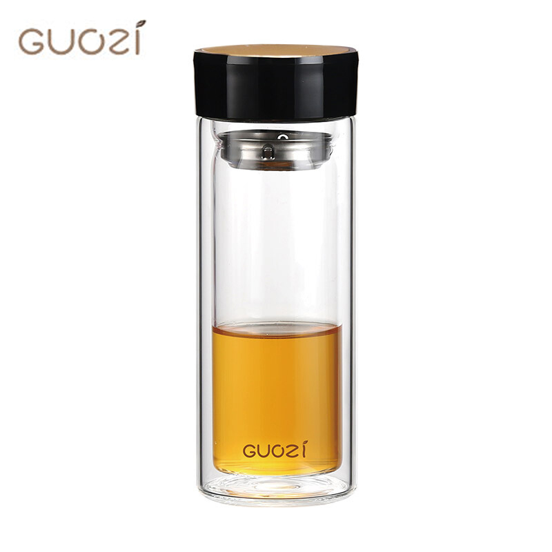 果兹 雅致双层玻璃杯茶杯水杯 300ml GZ-S06