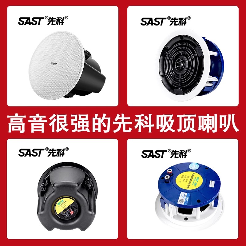 先科(SAST)吸顶式4.0家庭影院音响套装电视机家用客厅吊顶音箱3d环绕立体声嵌入式重低音功放套装蓝牙KTV高清大图