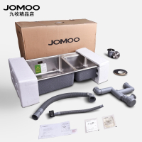 九牧(JOMOO)_304不锈钢厨房双槽水槽套餐洗菜盆洗碗池淘菜盆06108 抖音