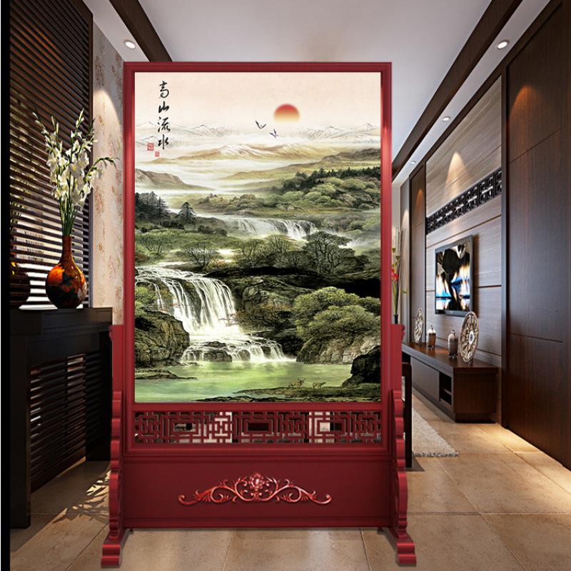 BONJEAN中式客厅屏风隔断墙实木公司办公室酒店单位进玄关座屏高清大图