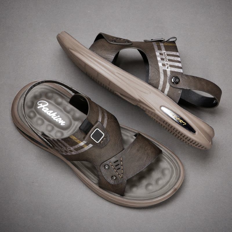 厂家批发夏季新款男士凉鞋休闲户外两用韩版潮流防滑拖鞋图片