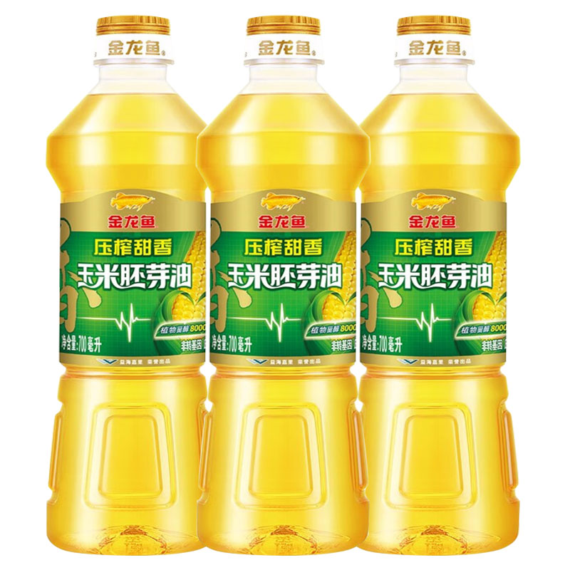 金龙鱼甜香玉米胚芽油700ml非转基因家用炒菜压榨食用油高清大图