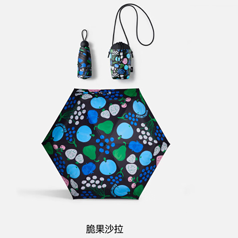 蕉下(BENEUNDER)五折黑胶防晒伞BM527-脆果沙拉高清大图