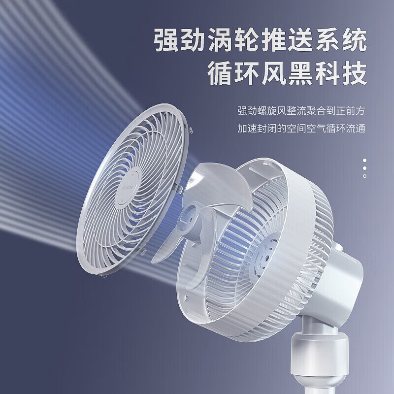 MELNG美菱 空气循环扇 MPF-LC3501 家用办公卧室三挡档位调节立体交互式送风循环有氧电风扇高清大图