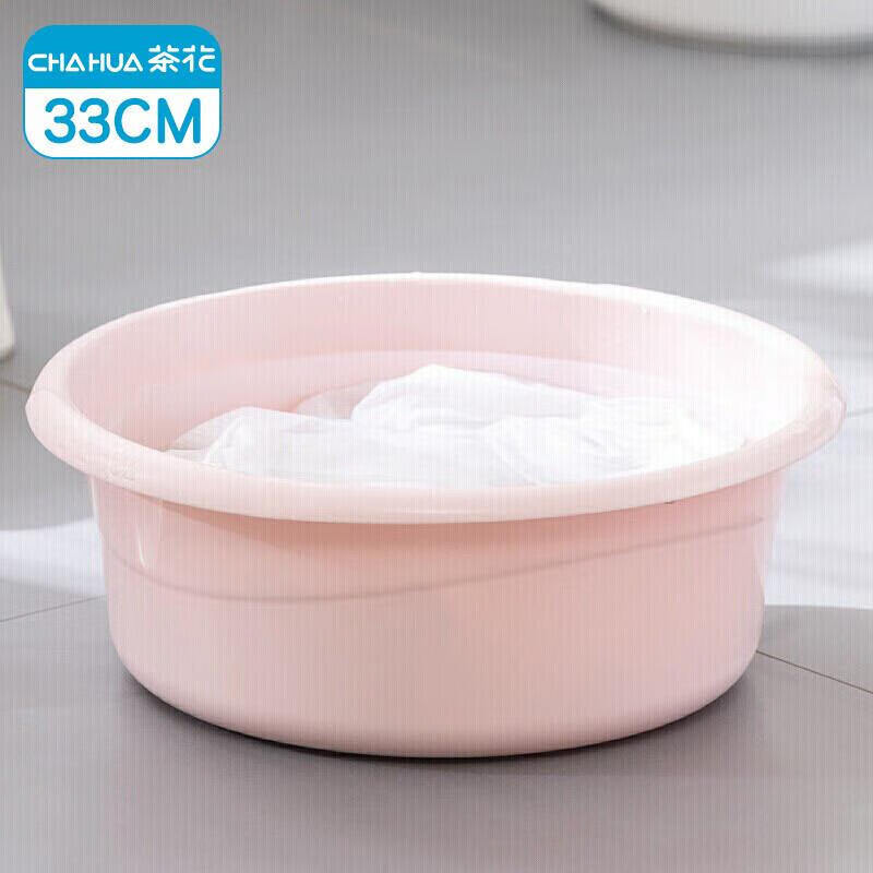 茶花 03371K 33CM 塑料盆洗脸盆子洗衣服洗脚成人脸盘通用盆 颜色随机高清大图
