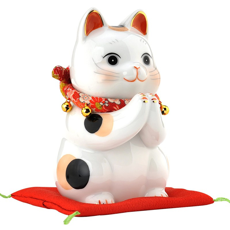 日本祈愿猫开业发财猫摆件家居装饰店铺收银台小号礼品 三维工匠 7290(约15cm高)(只有猫)