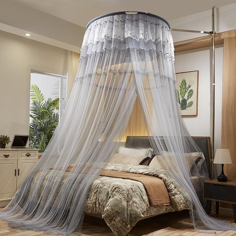 家柏饰(CORATED)天地杆蚊帐1.8m床家用公主风圆顶2米床上支架1.5m夏季免安装吊顶