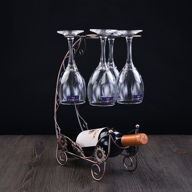 创意红酒架摆件酒杯红酒杯架欧式葡萄酒架子酒瓶架高脚杯收纳架