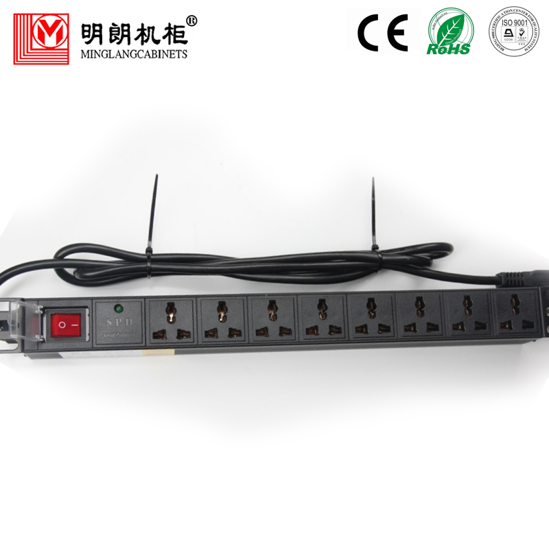 明朗机柜8位16A PDU 机柜电源分配器 多用插孔pdu电源 机柜专用插座 网络机柜PDU 8位16A