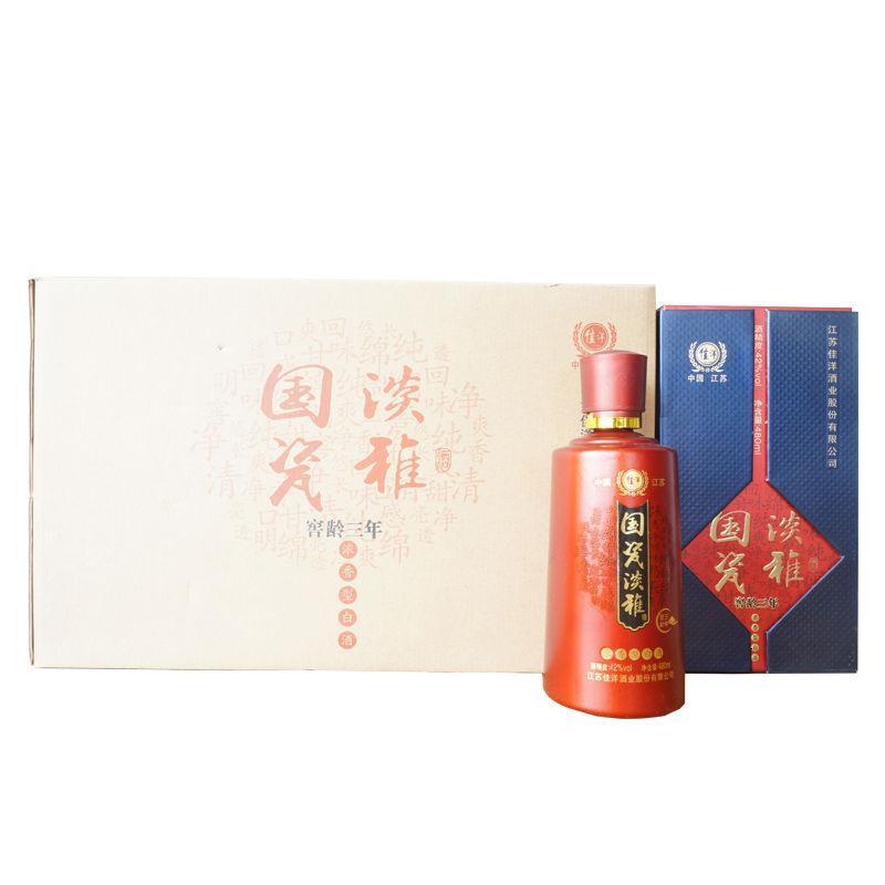 国瓷淡雅 窖龄三年 42度 浓香型白酒 480ml*6整箱装