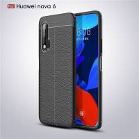 安美宝 华为Nova6手机壳nova6SE手机壳nova 6 防摔皮纹软壳保护套nova6 SE保护壳 nova6黑色