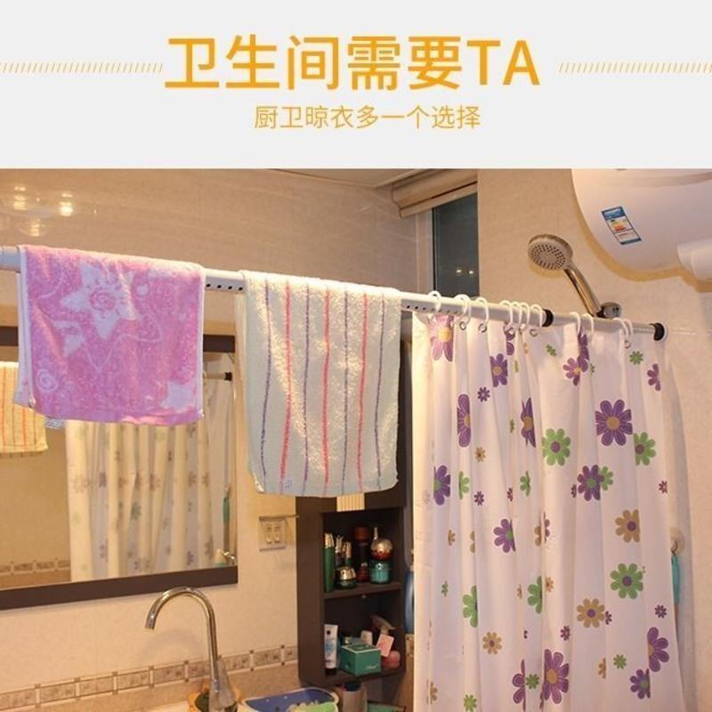 0.5-0.7米 直径25mm 送窗帘环窗帘杆免打孔卧室浴帘杆晾衣杆伸缩杆罗马杆挂衣杆多规格
