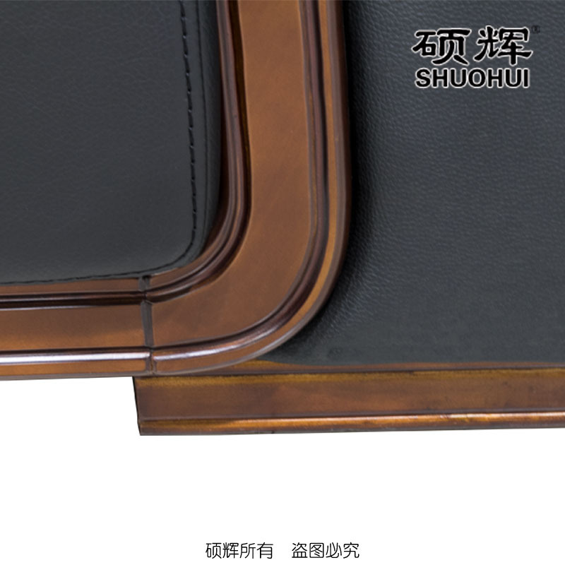 [硕辉]SH-B单人沙发 牛皮实木单人位沙发