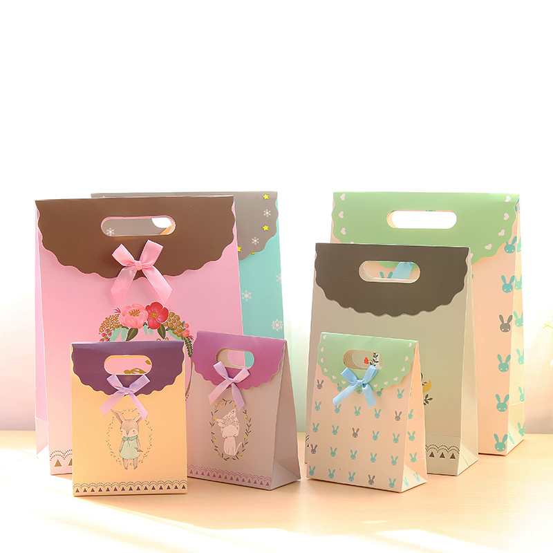 孕时尚韩版卡通风格婚庆可爱生日礼品袋精美包装手提袋情人节纸礼袋