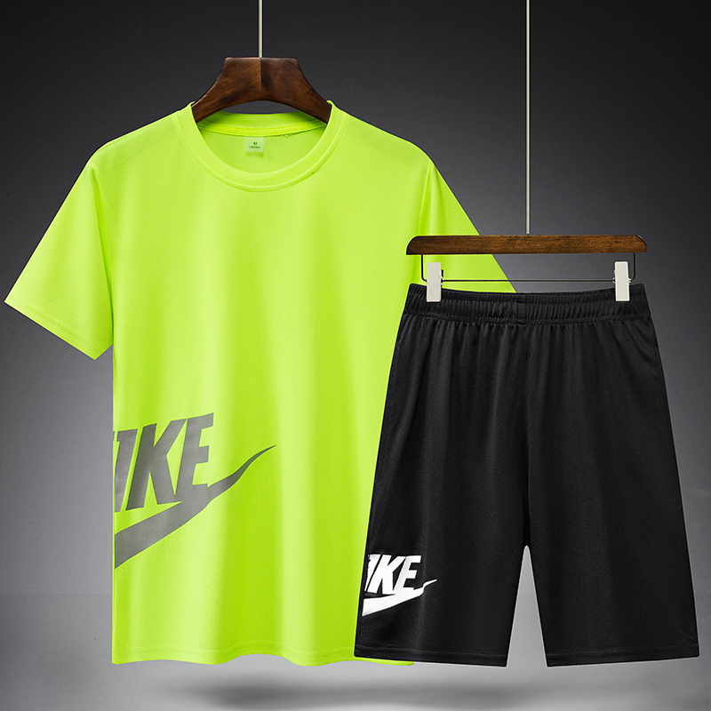 mgyr夏季运动套装男夏跑步健身宽松休闲速干衣裤套装