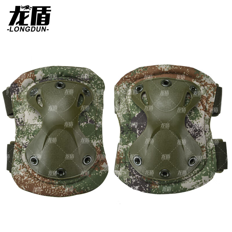 龙盾安全护膝护肘护具训练套装爬行训练装备运动骑行护具丛林荒漠 丛林款高清大图