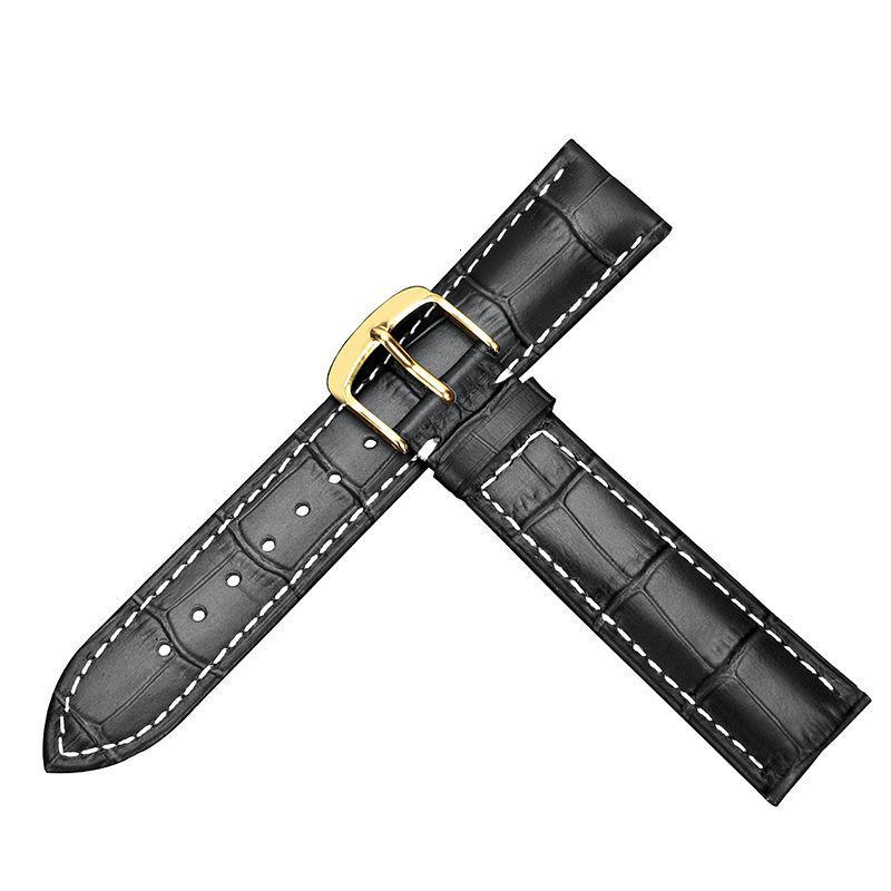 铭侣真皮手表带软真皮表带配件男女蝴蝶扣表链牛皮带子182022mm
