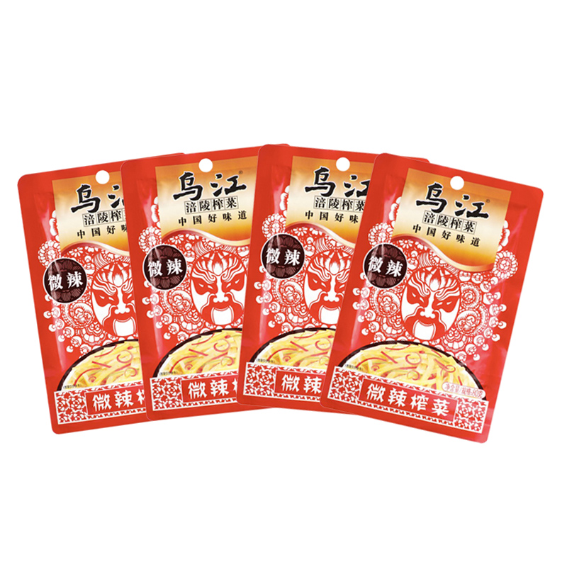 乌江微辣榨菜丝80g*4袋 袋装 微辣 调味品调味料 酱菜小菜下饭菜 红油微辣 下饭良品 早餐佐餐常备