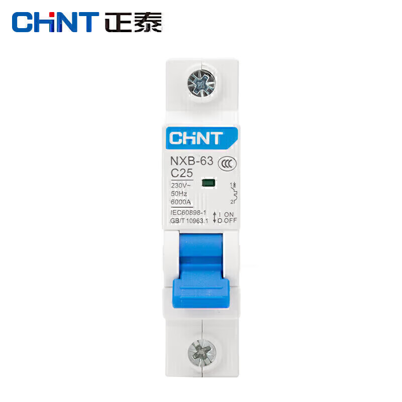 正泰 NXB-63 1P 25a家用空气开关 C型过载空开DZ47升级款小型断路器
