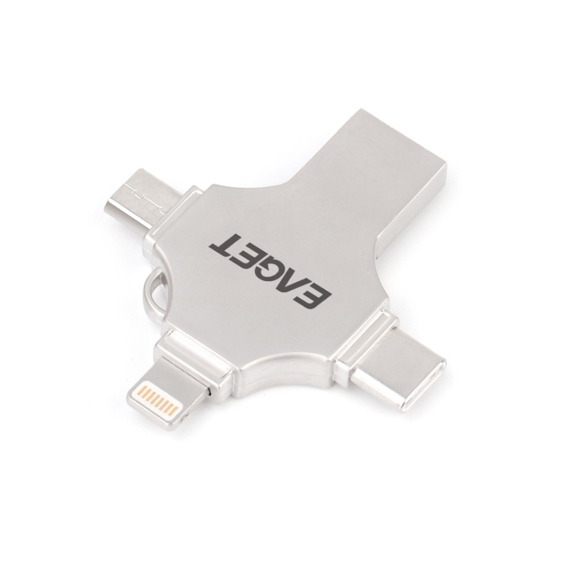 忆捷(EAGET) CF12 128G 苹果安卓type-c四合一U盘手机电脑两用优盘 单位:个