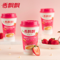 香飘飘奶茶 草莓味奶茶 便携式三连杯80g*3杯 休闲冲饮品 冲泡奶茶粉
