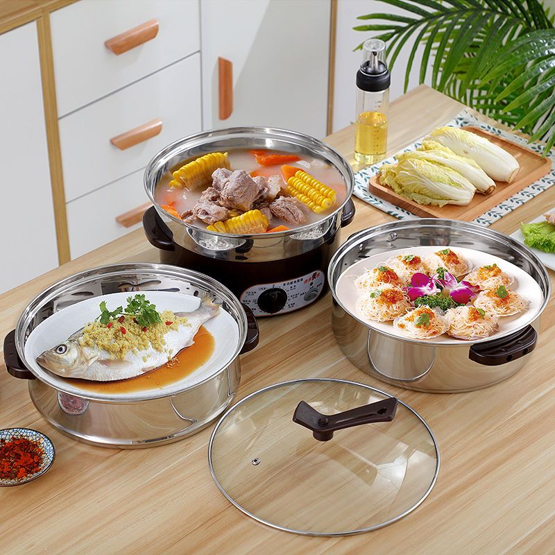 电蒸锅多功能家用大容量不锈钢三层蒸锅蒸笼蒸菜电火锅炖锅电煮锅