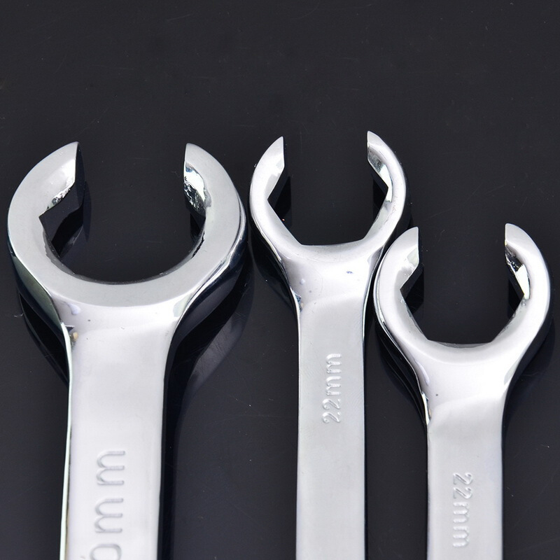 油管扳手双头开口叉口呆板子刹车油管拆卸专用扳手工具套装8件套装