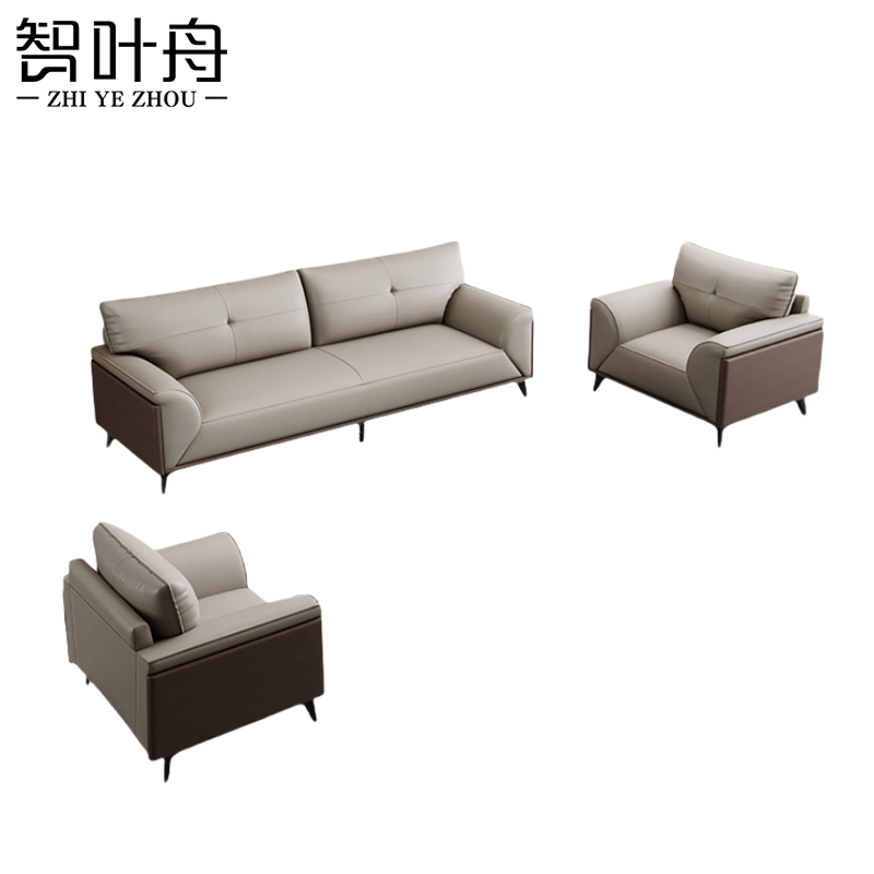 智叶舟办公沙发组合200*85*92cm(3+1+1)套高清大图