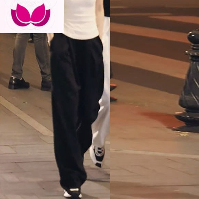 七斓时尚轻熟风套装女夏季修身显瘦V领上衣高腰百搭垂感阔腿裤套