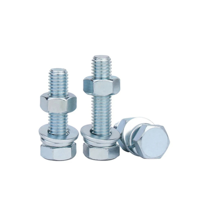 鑫迈凯斯 4.8级外六角螺丝螺母套装 M22*130[杆+母+平弹垫]套高清大图