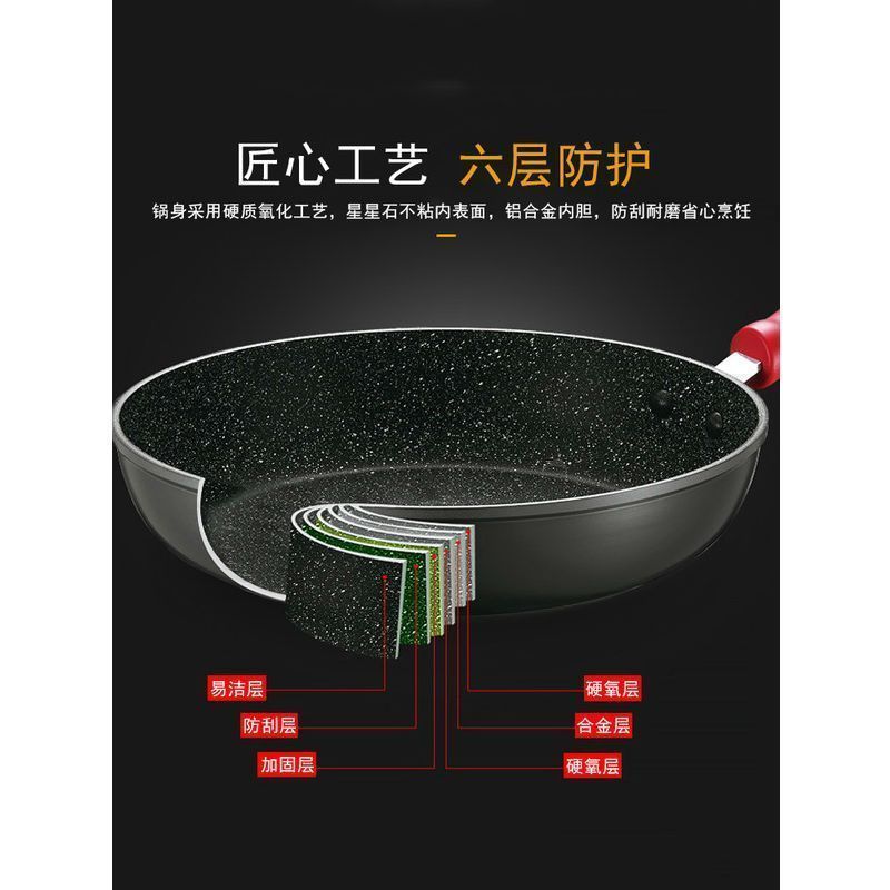 苏泊尔(SUPOR) 煎锅PJ26W5 26cm星星石健康不粘煎锅 非磁通麦饭石平底锅煎炒锅煎盘牛排锅 明火燃气灶适用高清大图