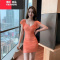 YIBUSHENG夜 店女装低胸气质显瘦性 感连衣裙包臀短裙女夜场上班衣服
