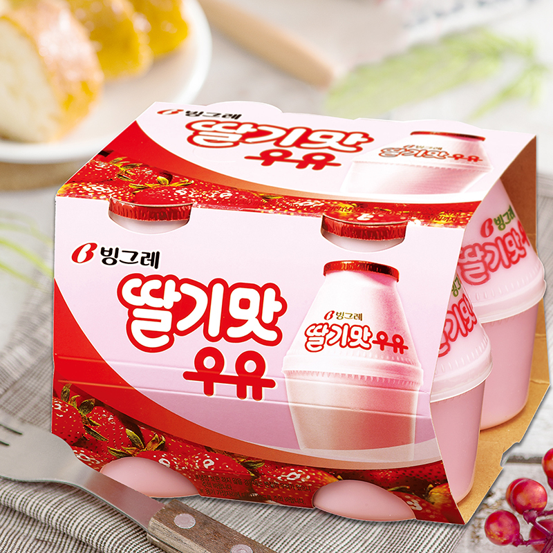 宾格瑞 草莓味牛奶饮料238ml*4(每周四发货)
