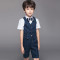 迪鲁奥(DILUAO)花童礼服男童短袖马甲套装演出服走秀钢琴表演服婚礼儿童中大童夏