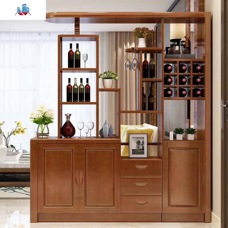 实木玄关隔断柜客厅酒柜双面厅间厅柜现代简约多功能屏风置物架泰空仓