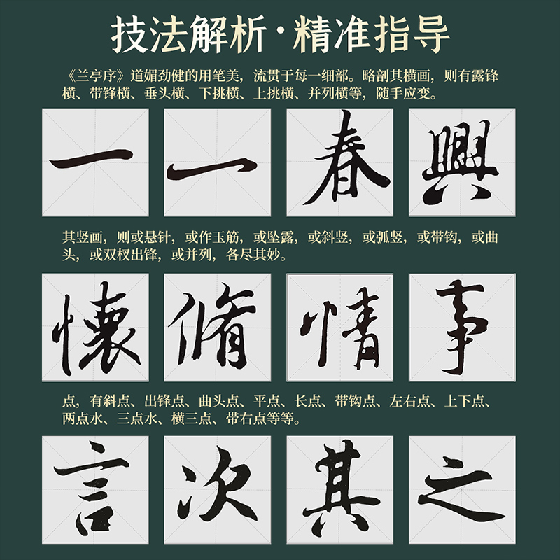 王羲之《兰亭序》 [正版]书法等级考试临摹王羲之兰亭序毛笔行书成人初学者字帖软笔教程圣教序米芾蜀素帖小学生自学临摹碑帖经高清大图