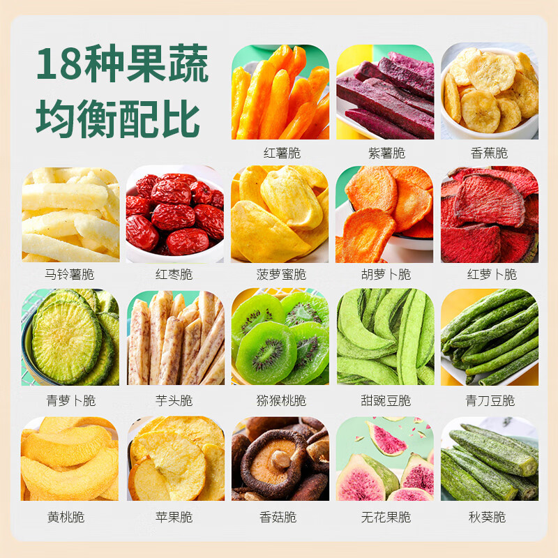 万达18种综合果蔬脆500g/罐 蜜饯水果干休闲零食即食综合什锦蔬菜果脯