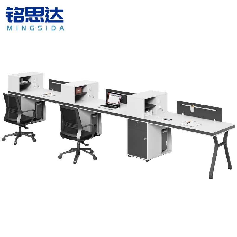 铭思达屏风工位三人位含椅套高清大图