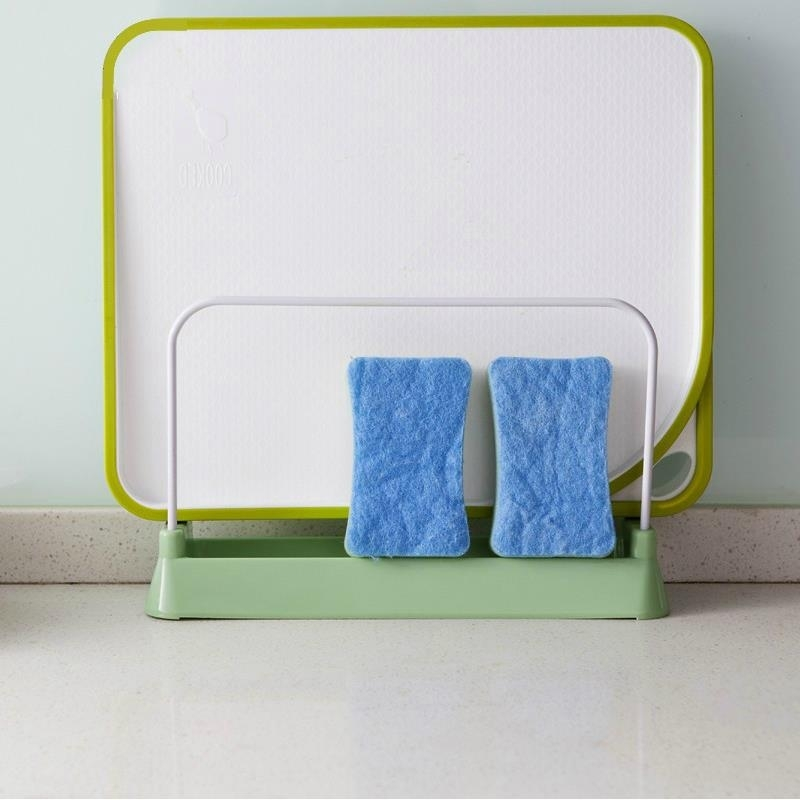 厨房用品砧板架子案板架菜板架沥水置物架抹布百洁布切菜板收纳架