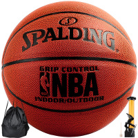斯伯丁SPADLING篮球室内外通用NBA经典掌控5号青少年比赛篮球 74-672Y