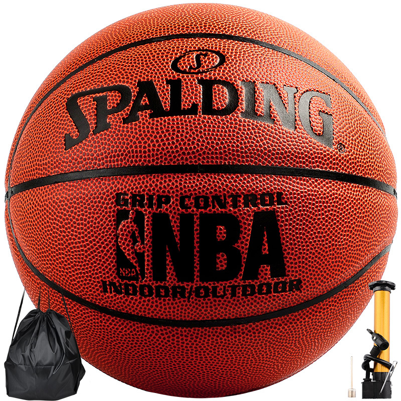斯伯丁SPADLING篮球室内外通用NBA经典掌控5号青少年比赛篮球 74-672Y