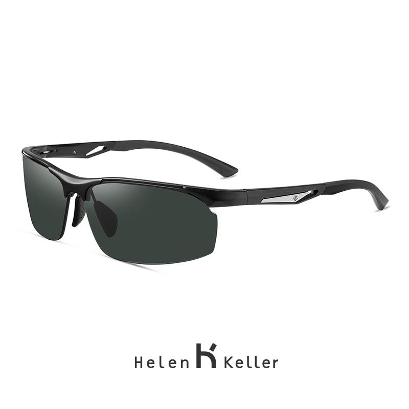 海伦凯勒男士潮户外运动太阳镜登山驾驶铝镁眼镜偏光墨镜H8871高清大图